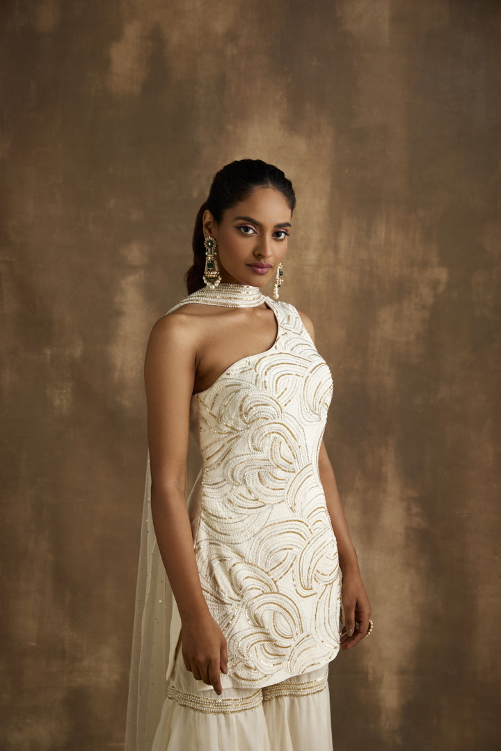 Ivory Gold embroidered gharara set