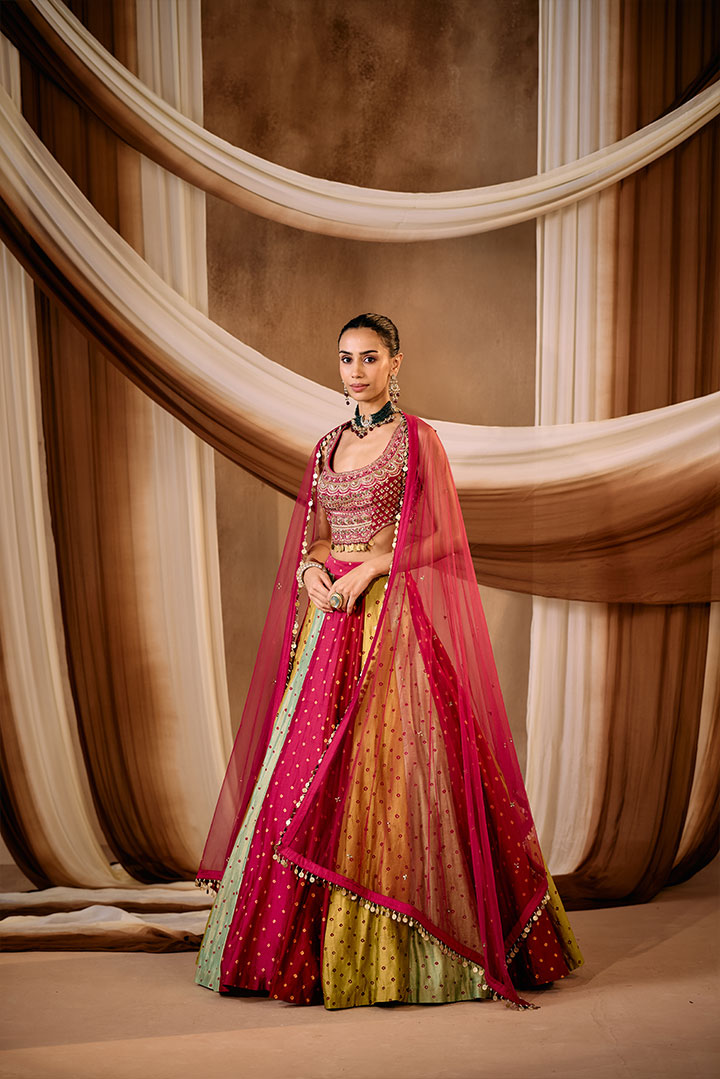 Multi color Bandhani Lehenga set