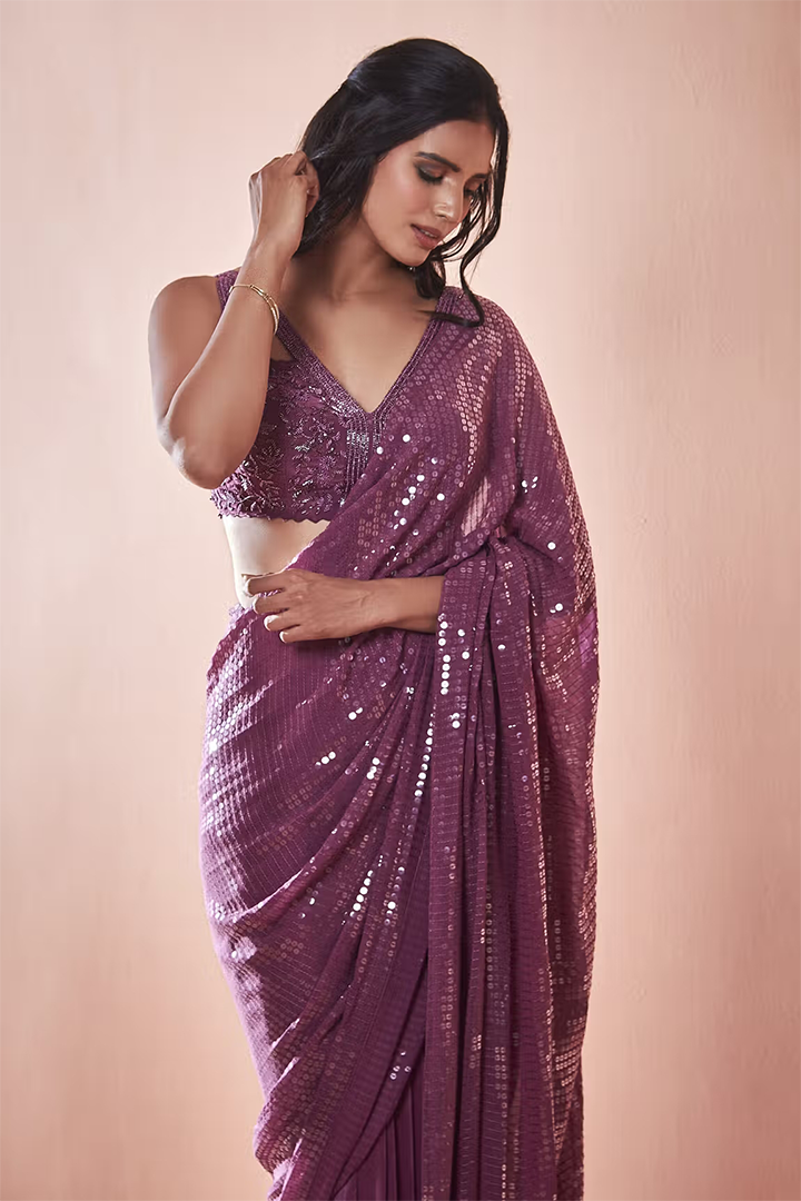 AD01 NK/SS010 Shimmer Plum Cocktail Drape