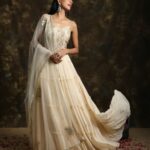 COO2 Peach Crystal Embroidered Lehenga Set