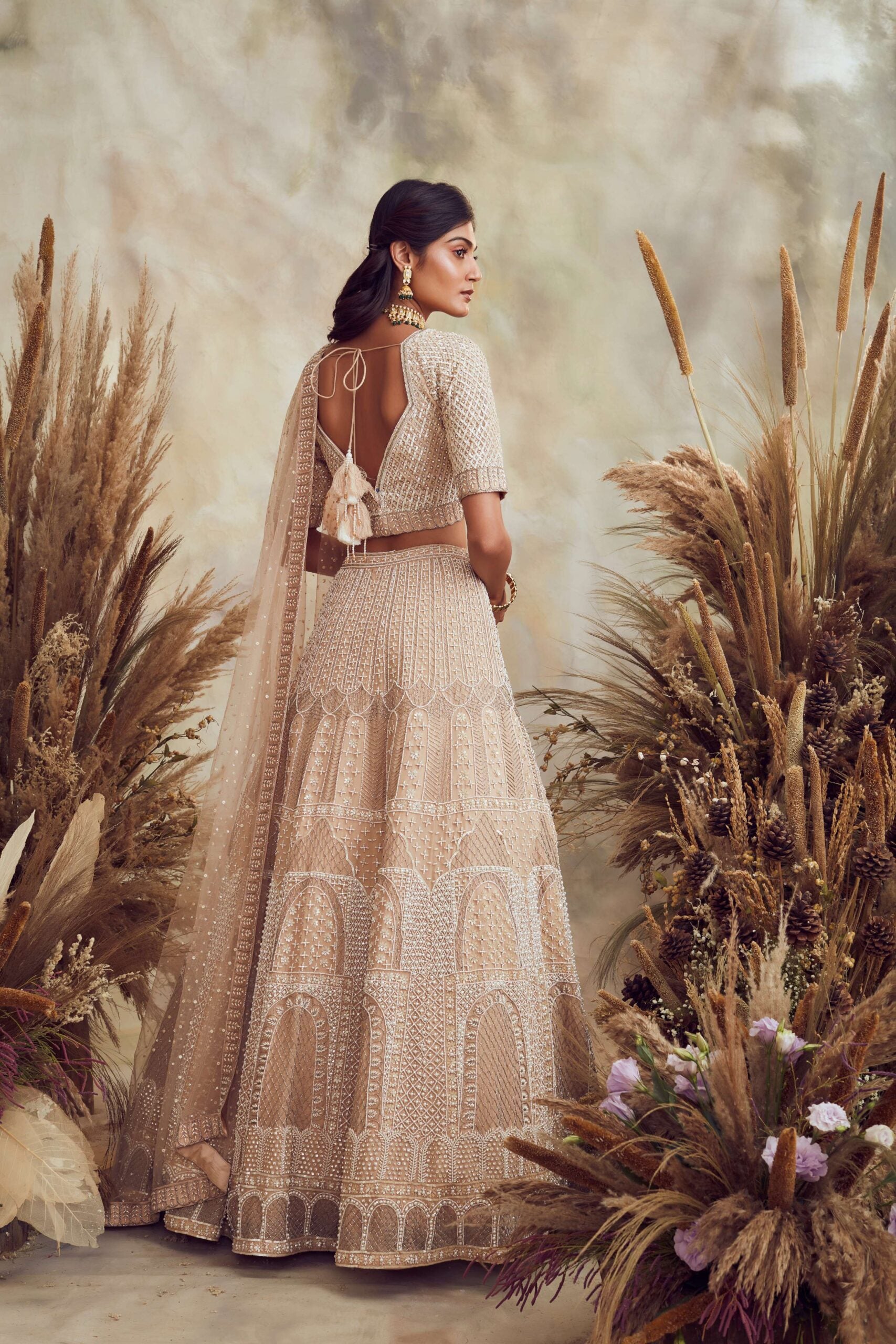 BB06 Champagne gold lehenga set