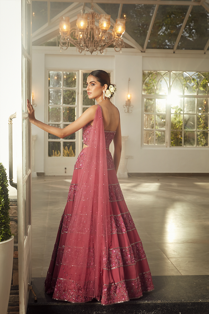 AA06 Mauve Orchid Embroidered Lehenga set