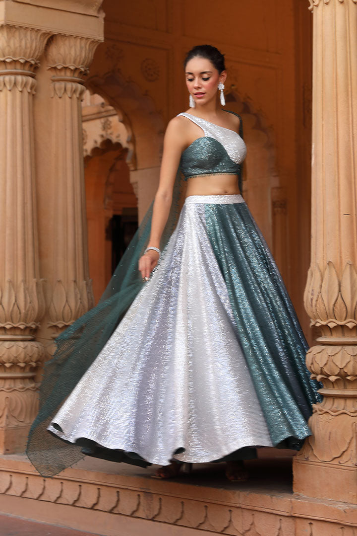 Ombre Sequin Lehenga Set