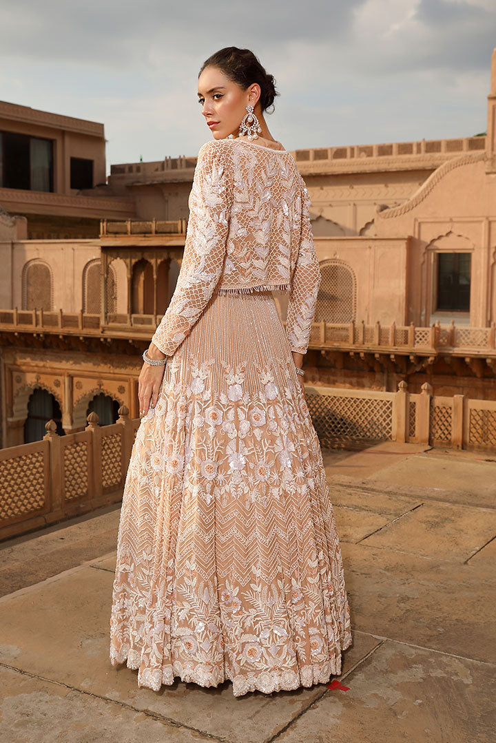 Soft Peach Embroidered Lehenga Set