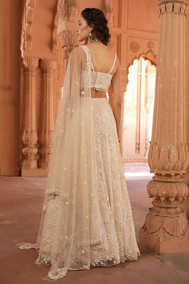 Elegant Ivory Embroidered Lehenga Set