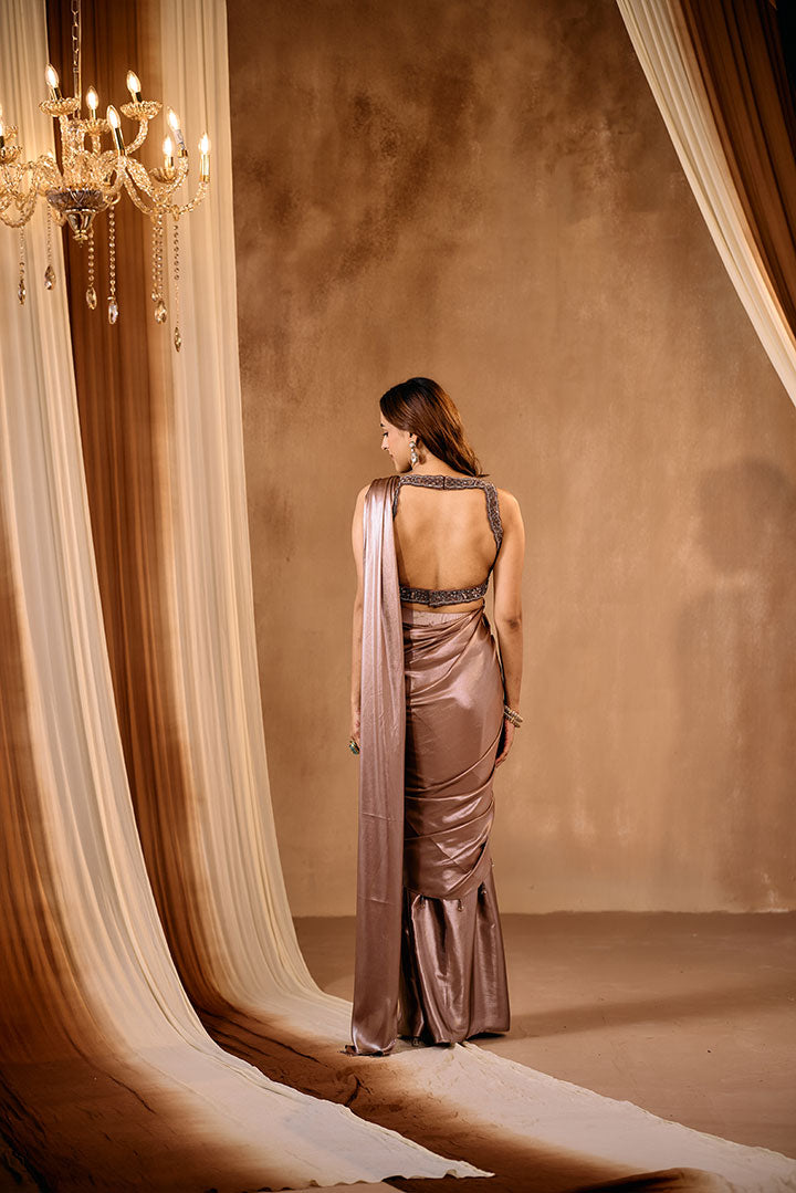 Cocktail pre draped saree