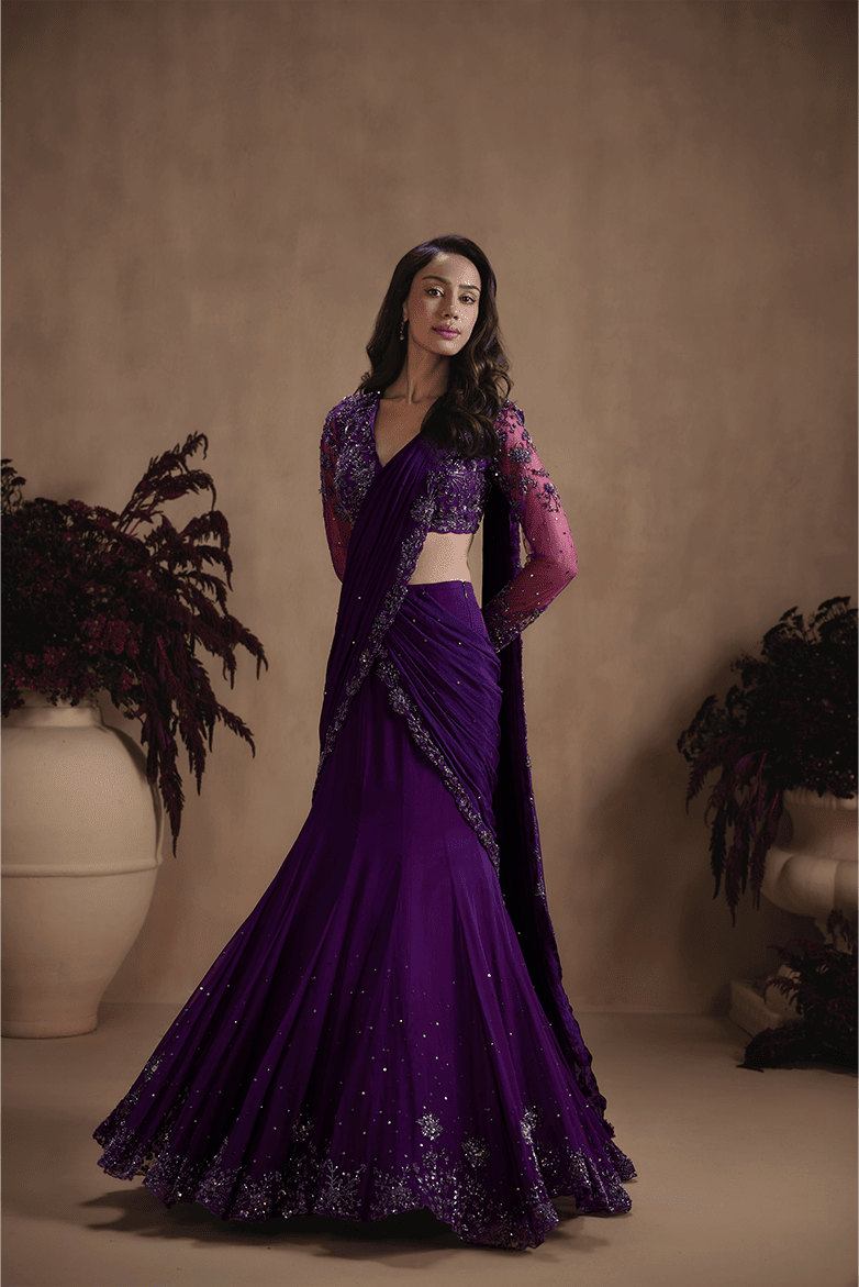 Midnight Amethyst Saree