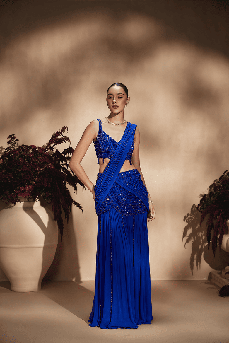 Cobalt Celeste Saree