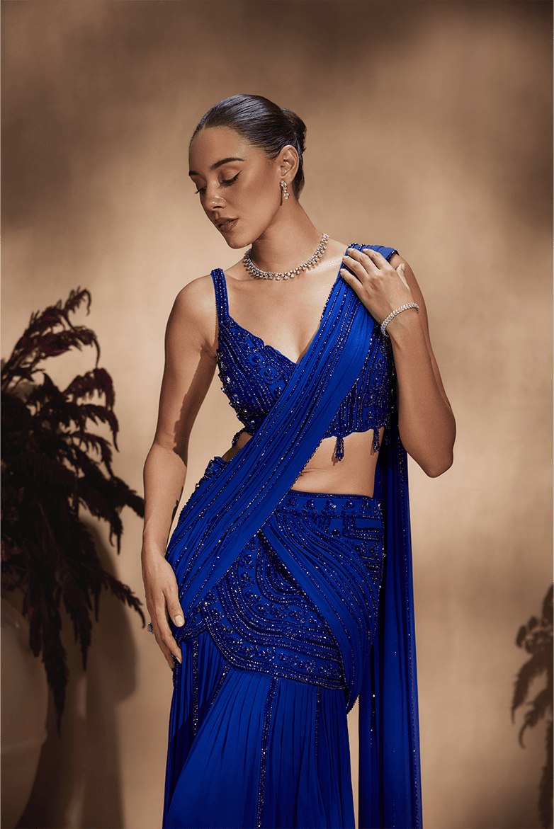 Cobalt Celeste Saree