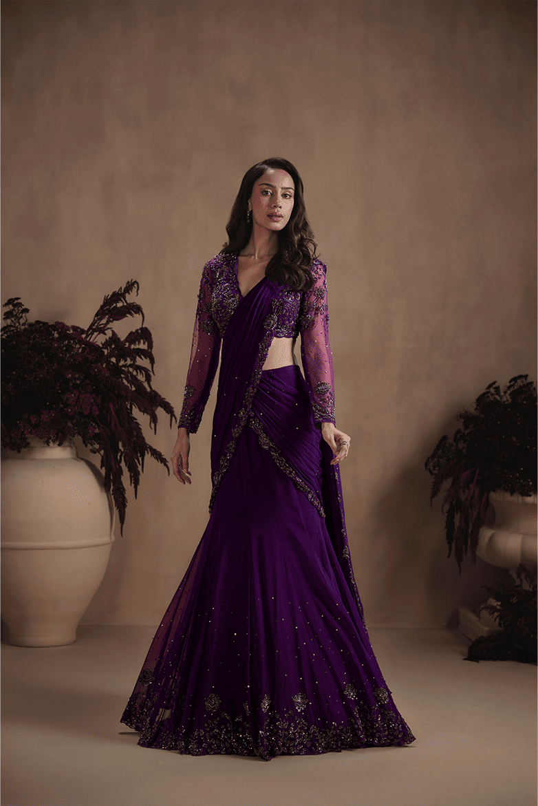 Midnight Amethyst Saree