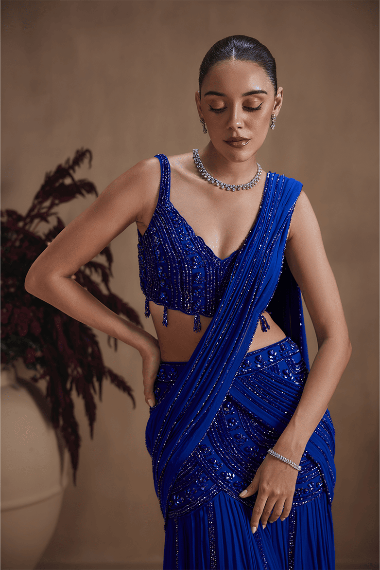 Cobalt Celeste Saree