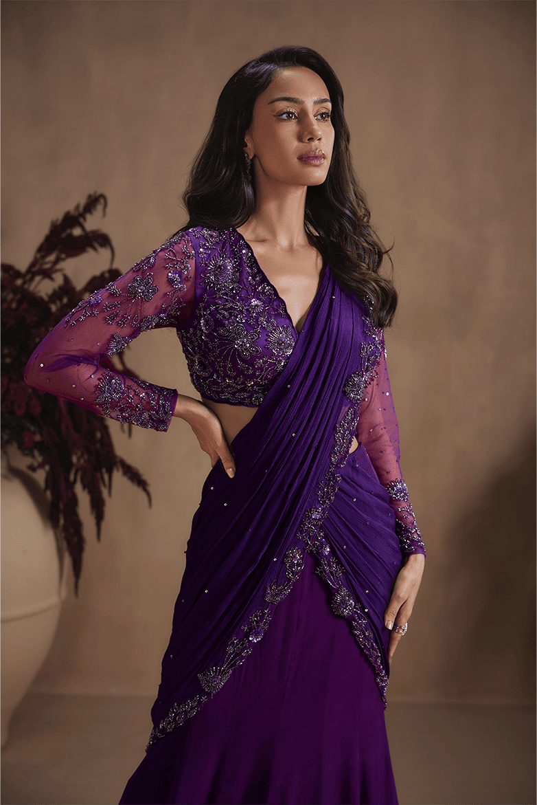Midnight Amethyst Saree
