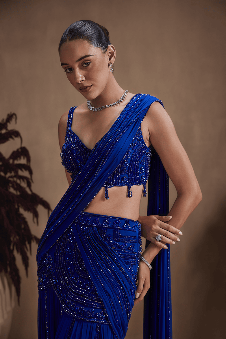 Cobalt Celeste Saree
