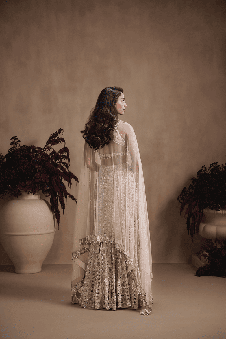 Moonlit Nude Fishcut Lehenga Set