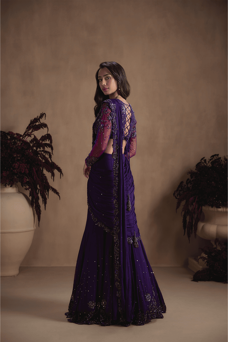 Midnight Amethyst Saree