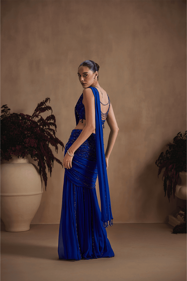 Cobalt Celeste Saree