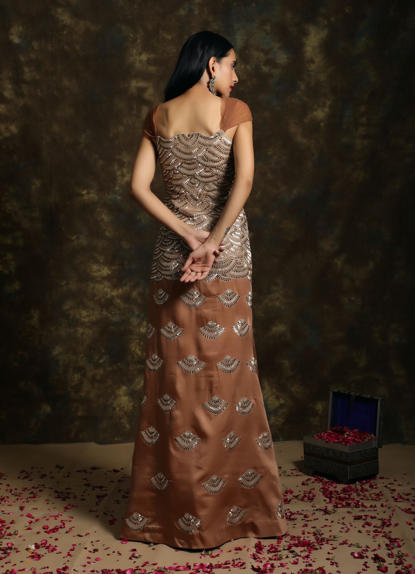 C001 Majestically Embroidered Mermaid Gown