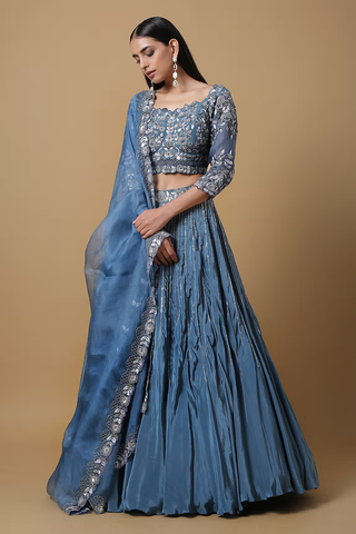 C007 Sequence Embellished Lehenga with Blouse and Dupatta