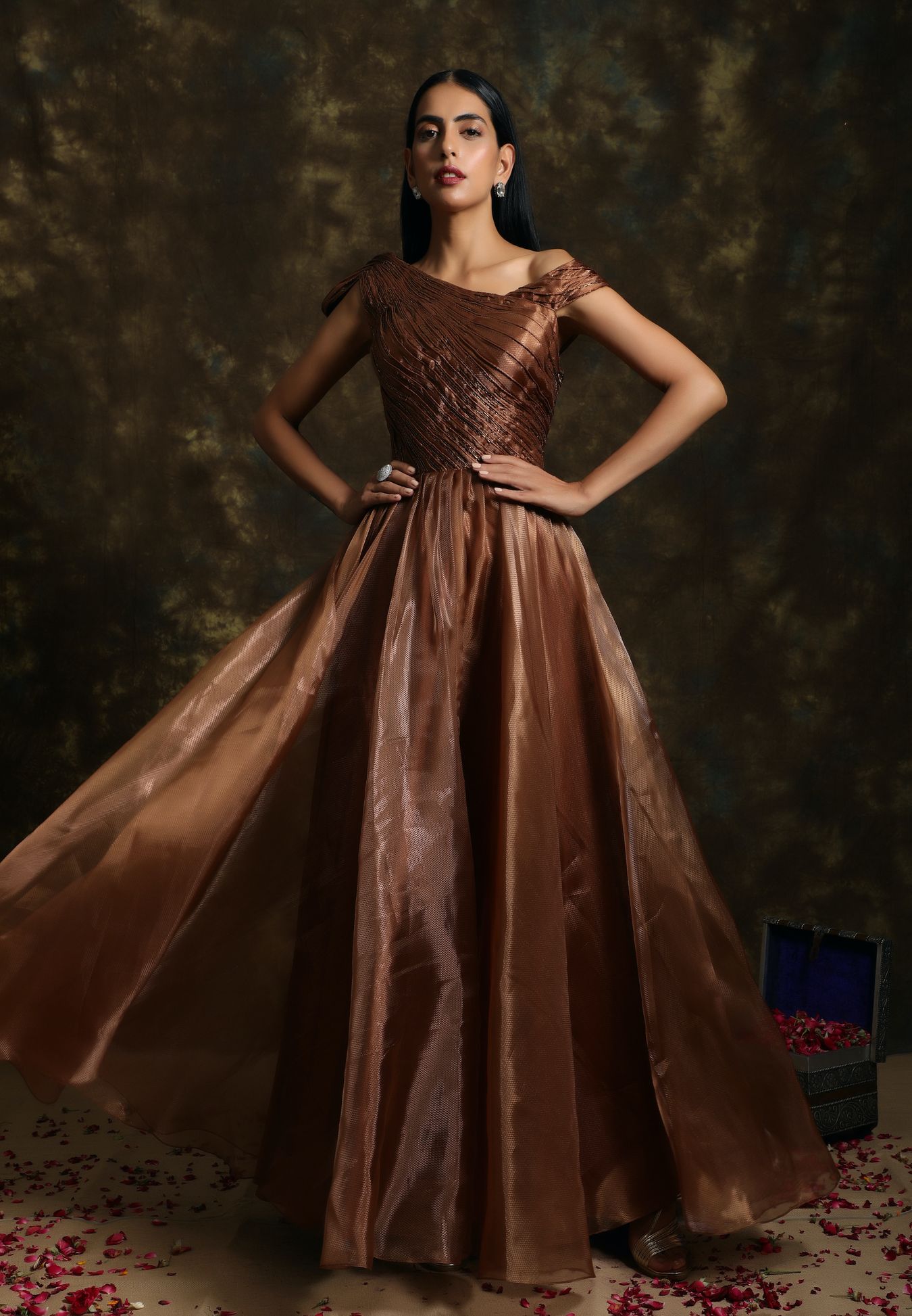 C016 Flayered Gown