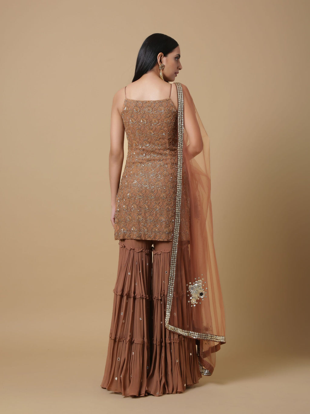 C004 NK Elegantaly Embroidered Kurta Paired with Sharara